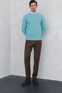 Pedro del Hierro Calças chino com pinças regular fit