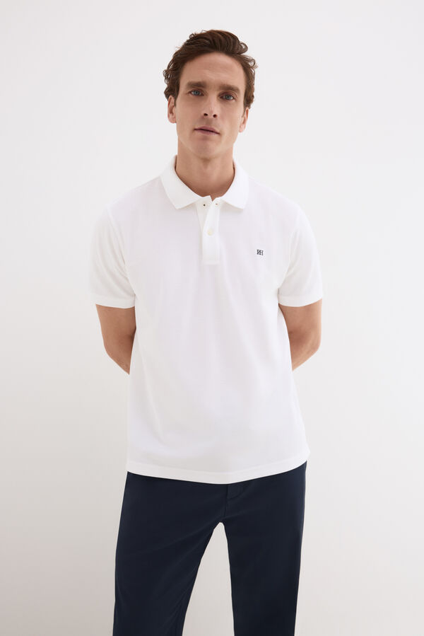 Pedro del Hierro Polo b&aacute;sico piqu&eacute; Blanco