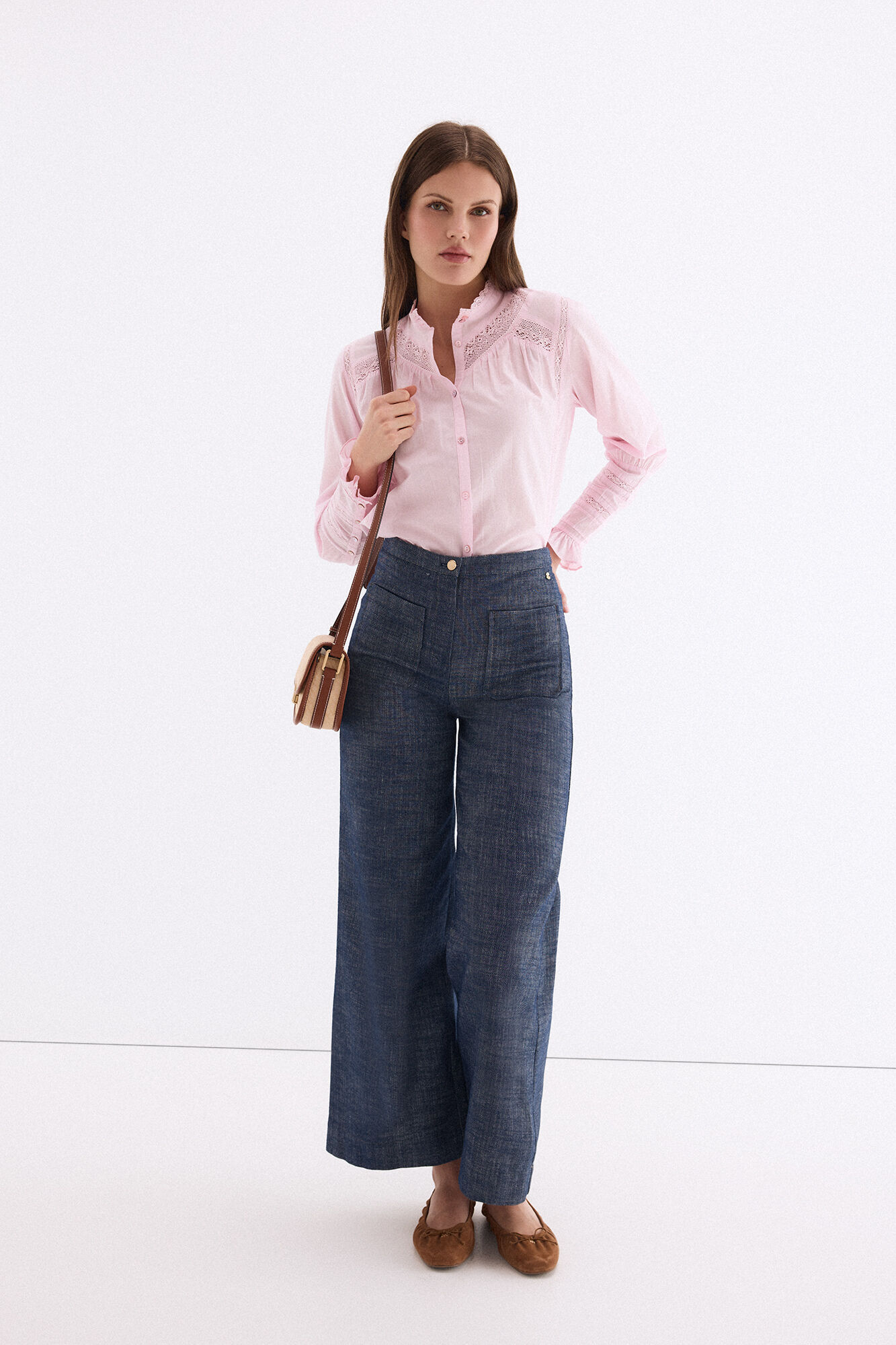 Pedro del Hierro Blusa rom&aacute;ntica lisa