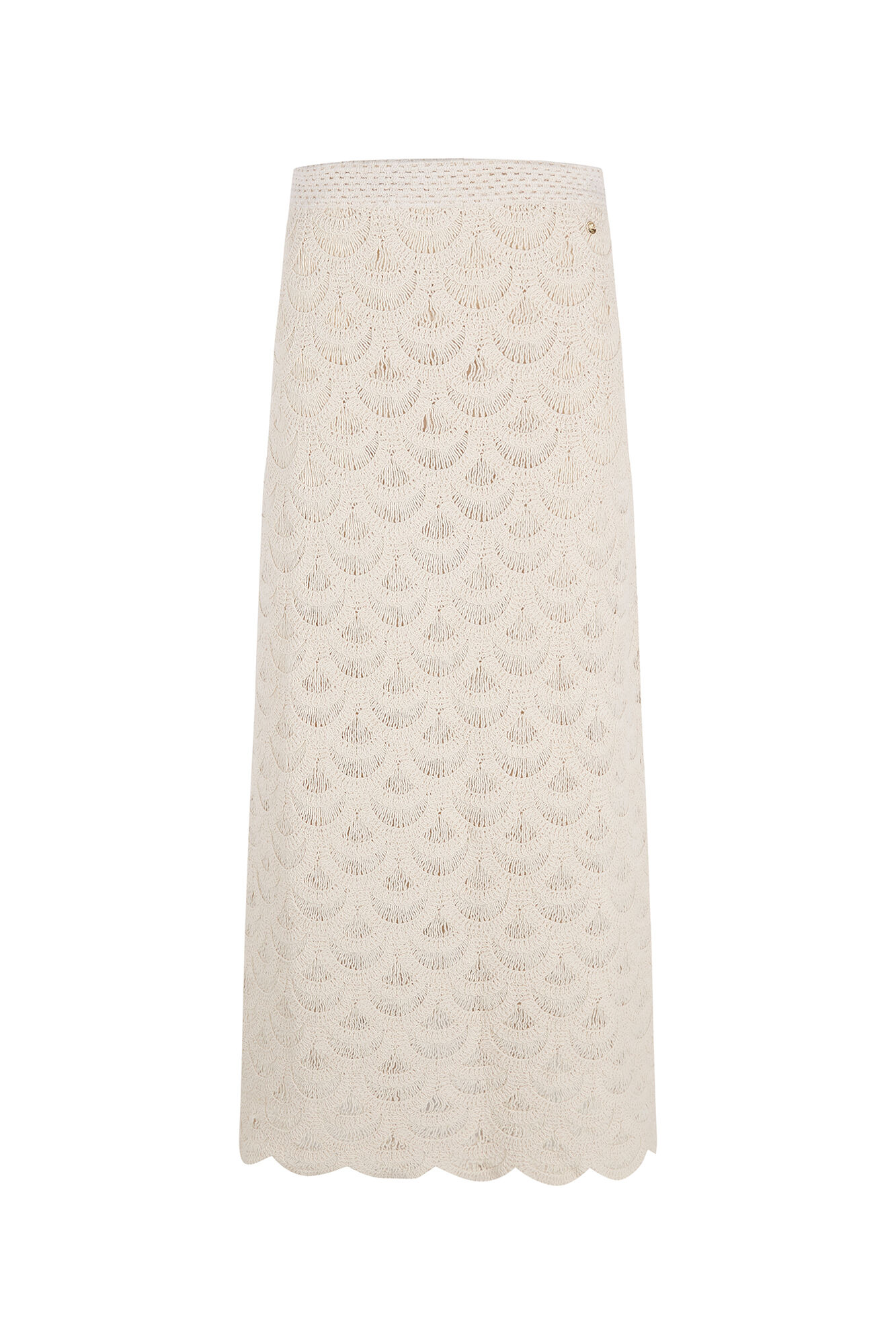 Pedro del Hierro Crochet midi straight skirt