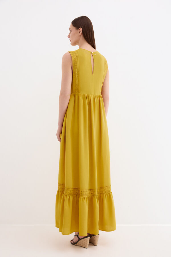 Pedro del Hierro Embroidered romantic dress Yellow