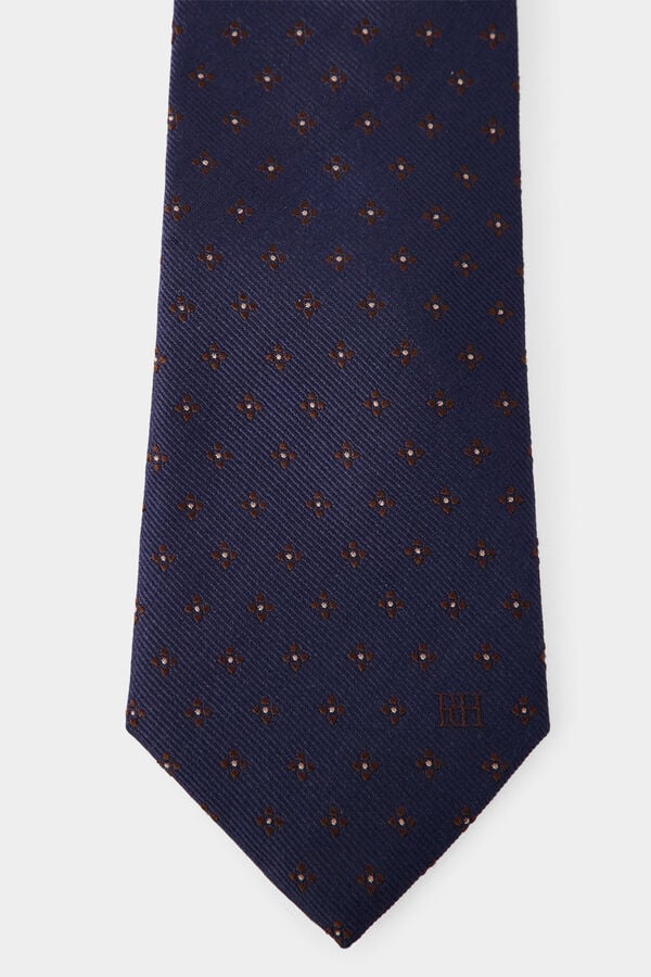 Pedro del Hierro Extra-fine silk tie Blue