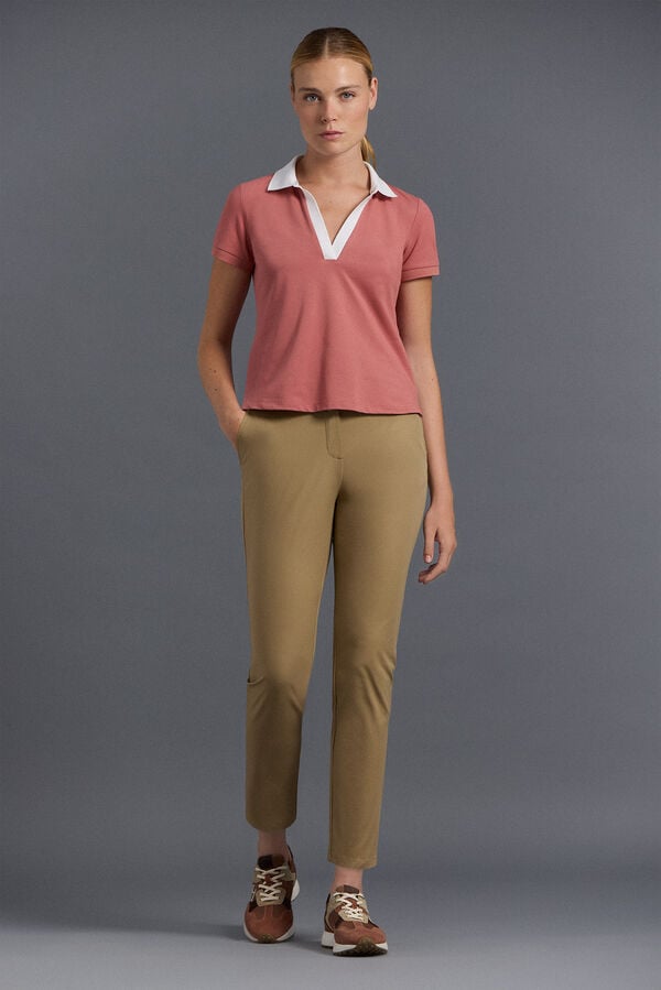 Pedro del Hierro Short sleeve technical golf polo Burgundy
