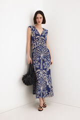 TFP by Tamara Falc&oacute; Long printed dress Blue