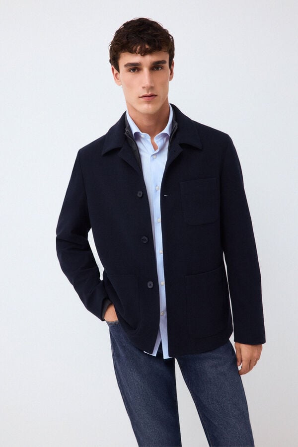 Pedro del Hierro Knit overshirt Blue