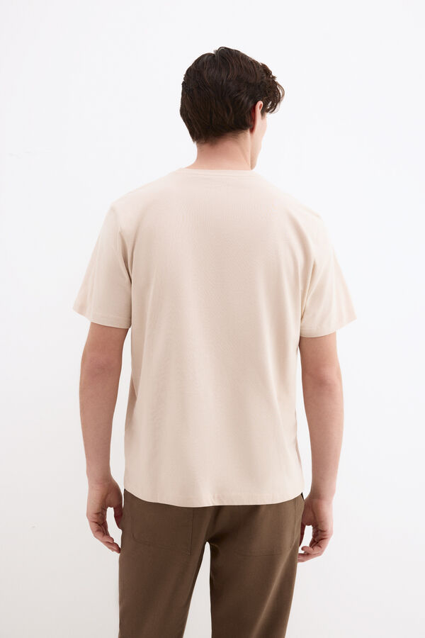 Pedro del Hierro Large logo T-shirt Beige