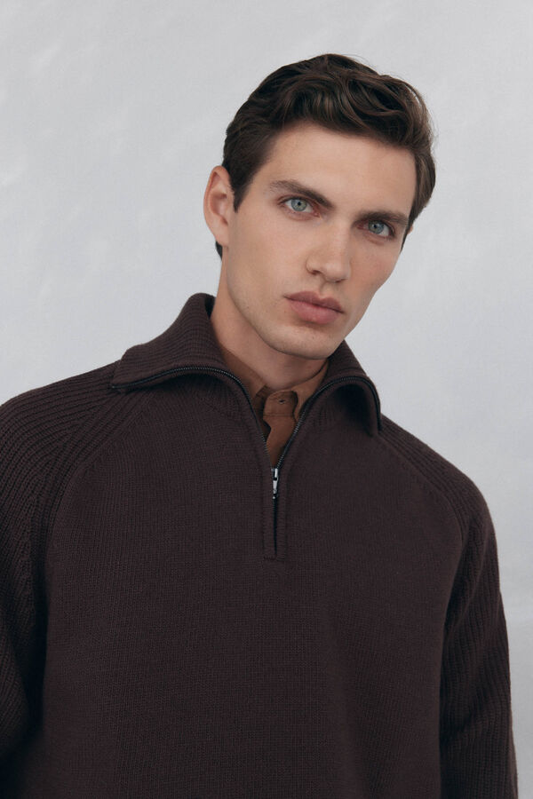 Pedro del Hierro Vespa neck sweater Brown