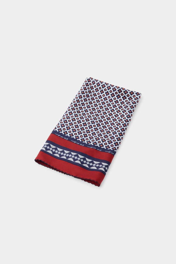 Pedro del Hierro Geometric print scarf Blue