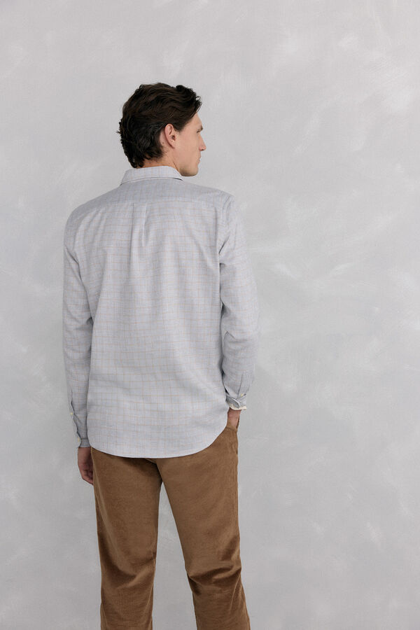 Pedro del Hierro Checkered flannel shirt Italian fabric Grey