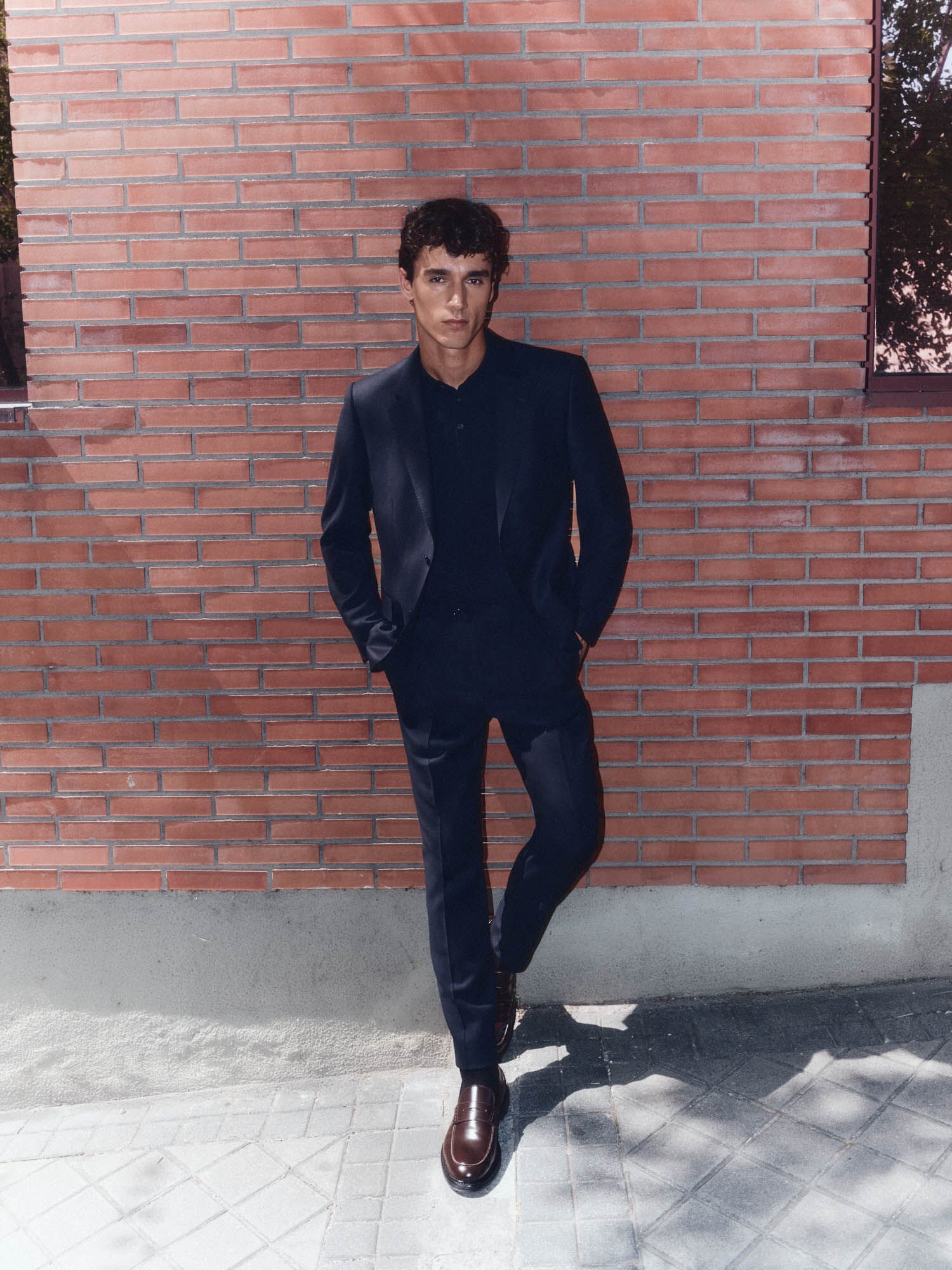 Pedro del Hierro Slim fit bi-stretch bird's eye trousers