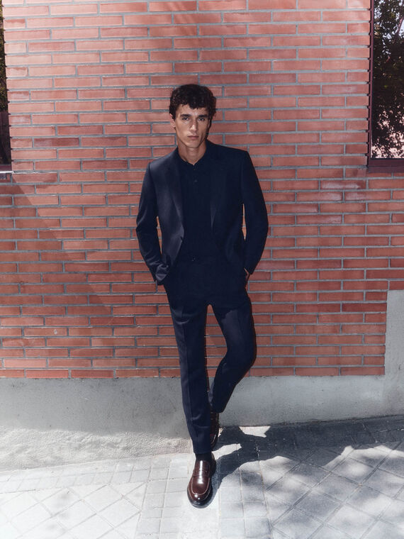 Pantalón ojo de perdiz bi-stretch slim fit