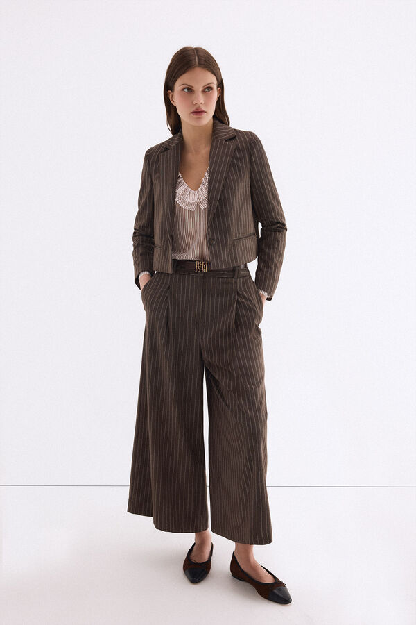 Pedro del Hierro Striped blazer Brown