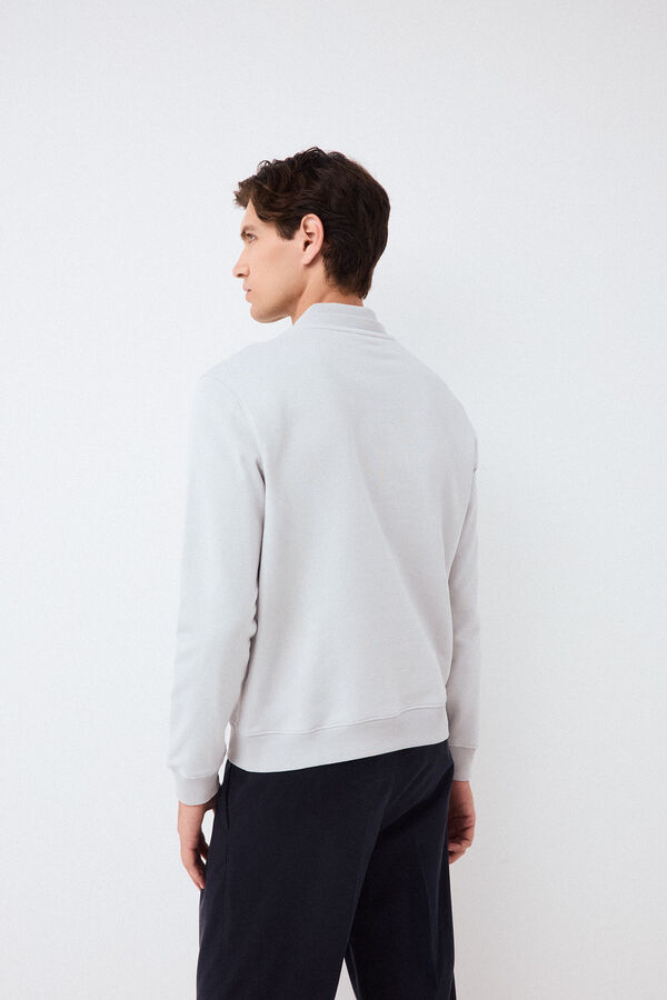 Pedro del Hierro Sweatshirt com logo gola caixa Cizento