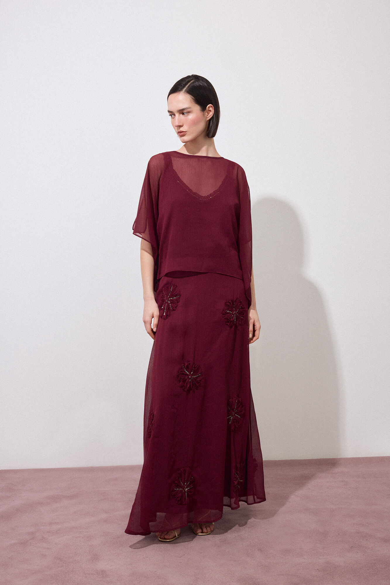 Pedro del Hierro Chiffon cape and top