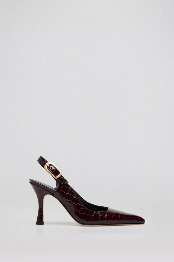 Pedro del Hierro Crocodile slingback heel shoe Purple