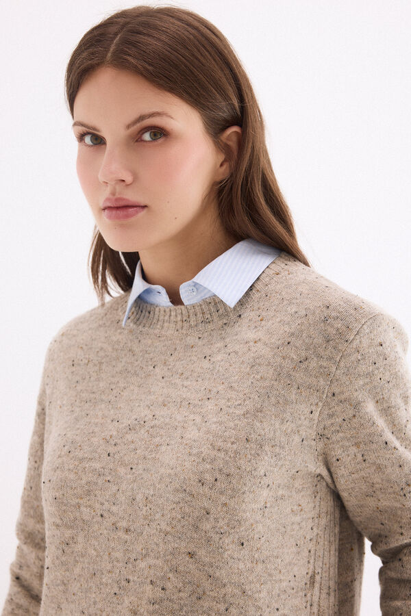 Pedro del Hierro Round neck jumper Ecru