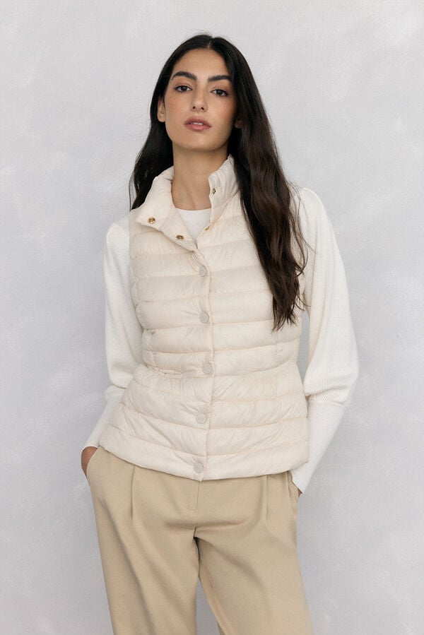 Pedro del Hierro Short peplum vest Ecru