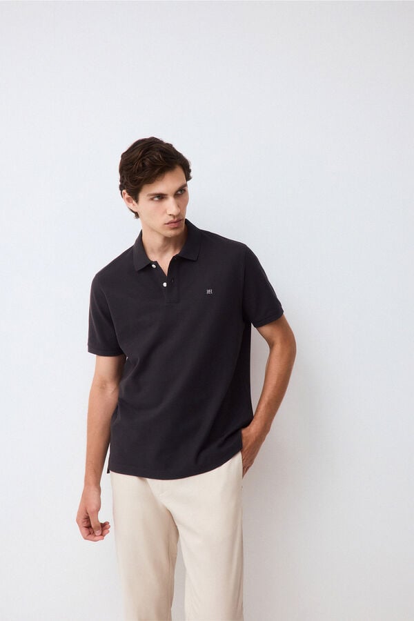 Pedro del Hierro Piqu&eacute; basic polo shirt Grey