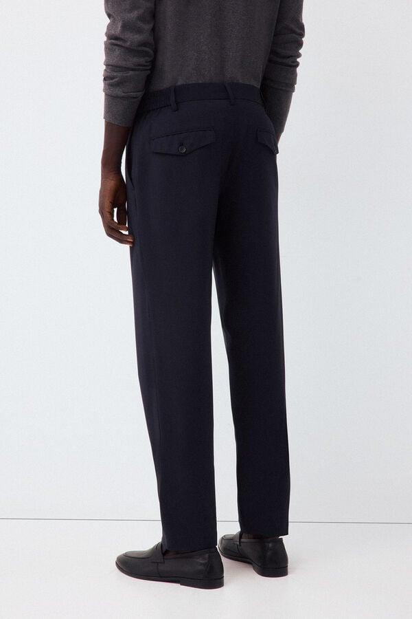 Pedro del Hierro Regular fit trousers with elasticated waist Blue