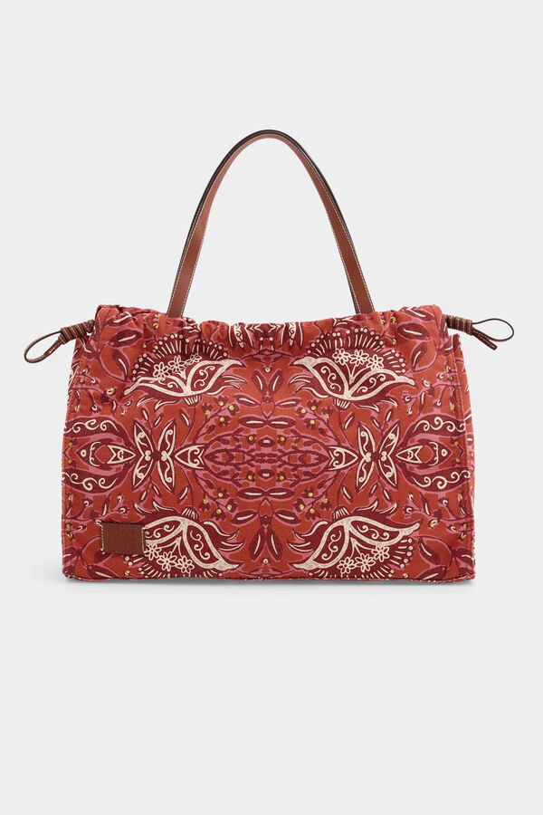 Pedro del Hierro Printed shoulder bag Beige