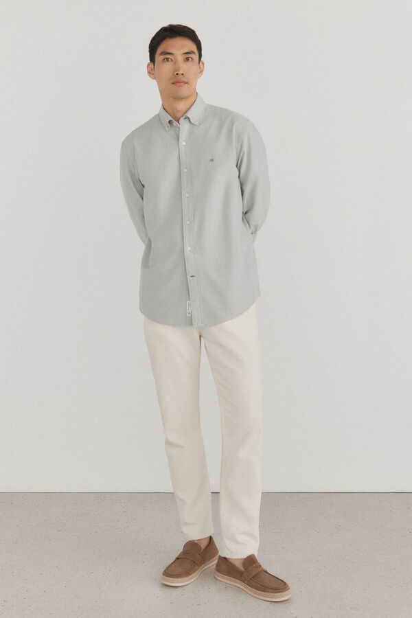 Pedro del Hierro Iconic plain oxford shirt Green