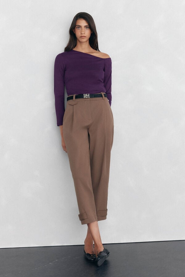 Pedro del Hierro Adjustable hem pants Brown
