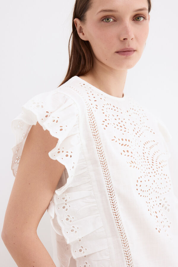 Pedro del Hierro T-shirt sem mangas com dourados Branco