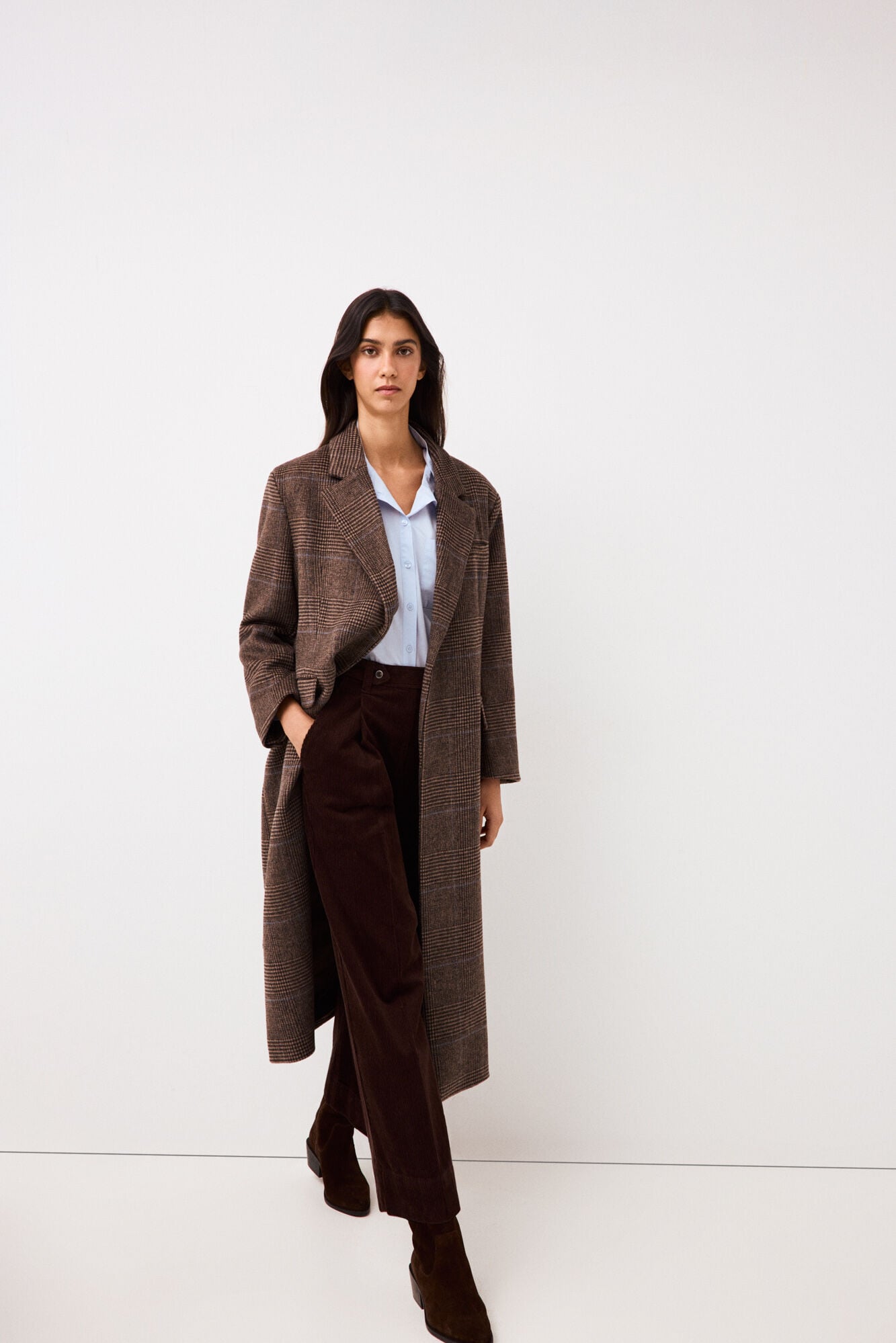 Pedro del Hierro Corduroy wide leg cropped trousers
