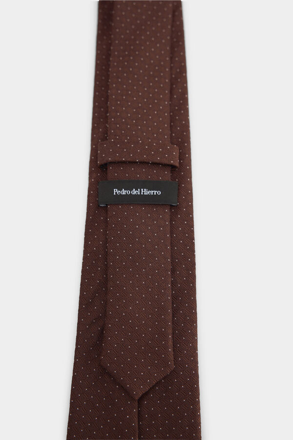 Pedro del Hierro Natural silk tie Brown