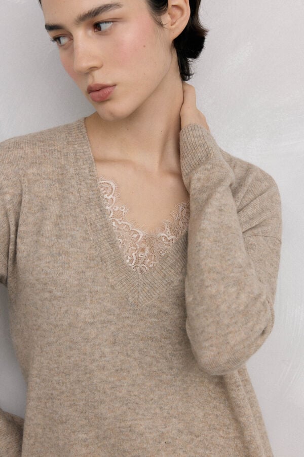 Pedro del Hierro Lingerie jersey-knit dress Beige