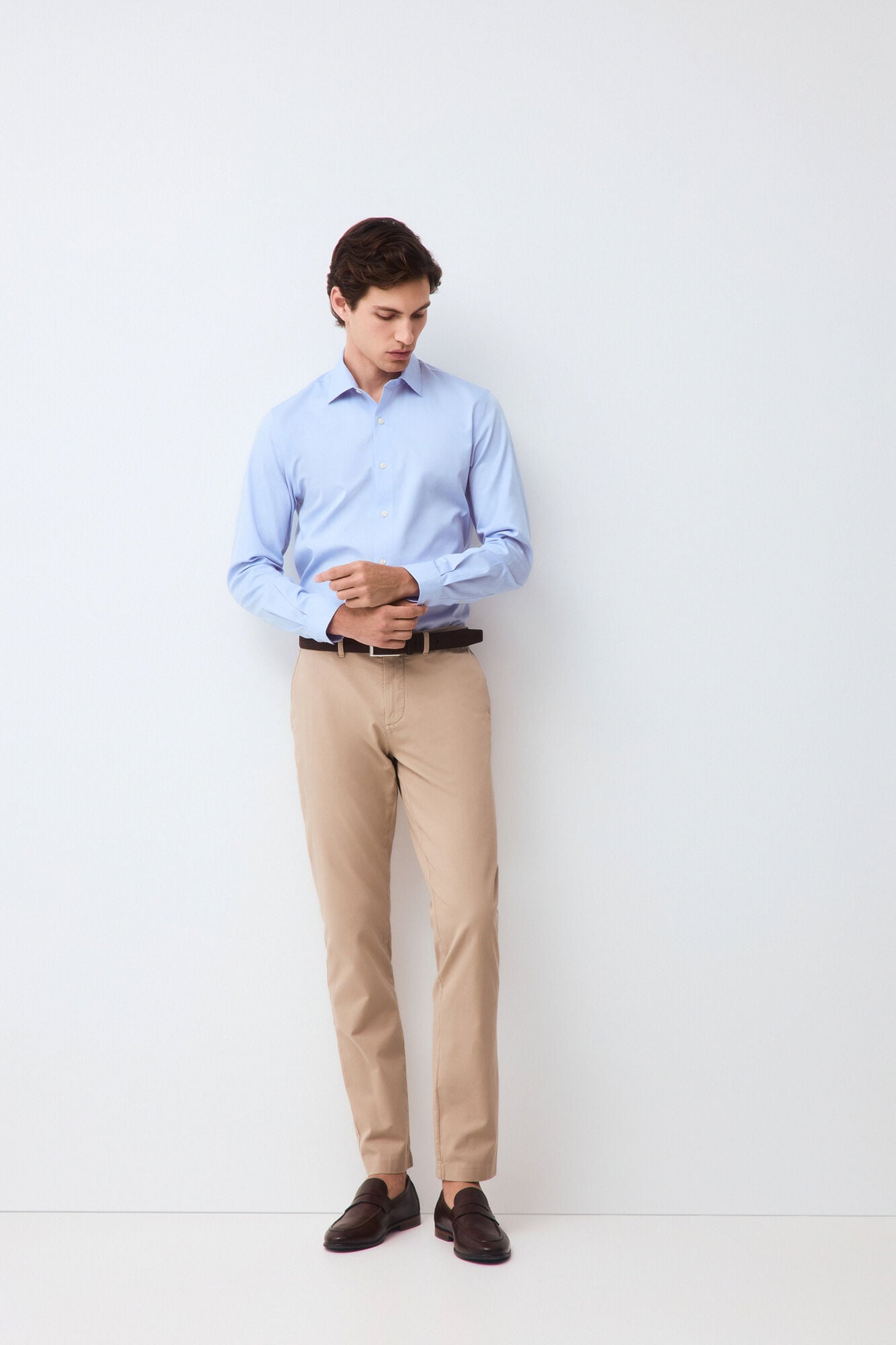 Pedro del Hierro Plain non-iron + anti-stain slim fit dress shirt
