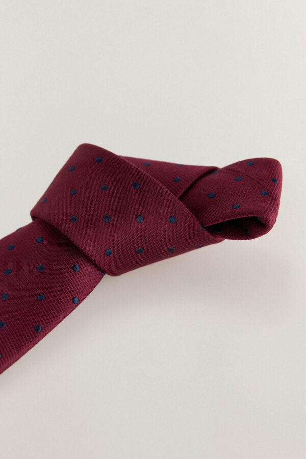 Pedro del Hierro Natural silk tie Burgundy