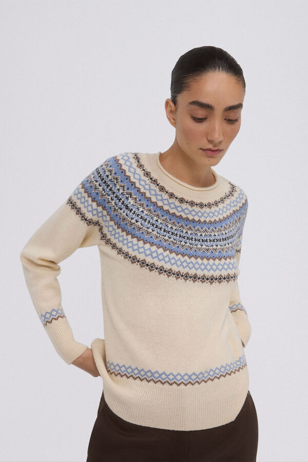 Pedro del Hierro Greek jacquard jersey Beige