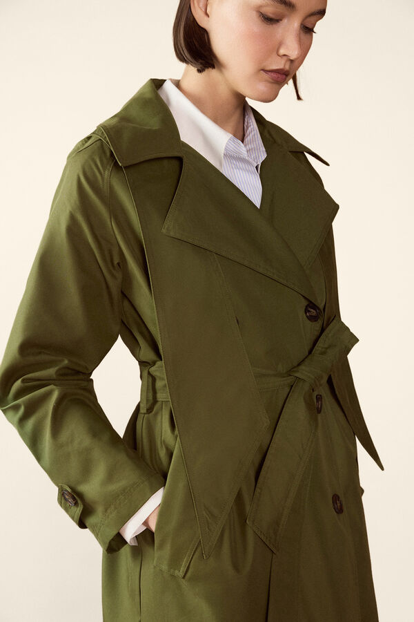 TFP by Tamara Falc&oacute; Long hooded trench coat Green