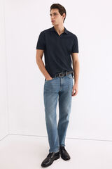 Pedro del Hierro Textured polo shirt Blue