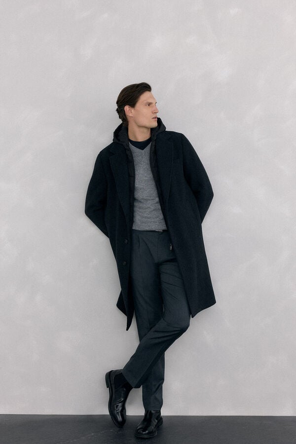 Pedro del Hierro Merino wool and cashmere V neck Grey