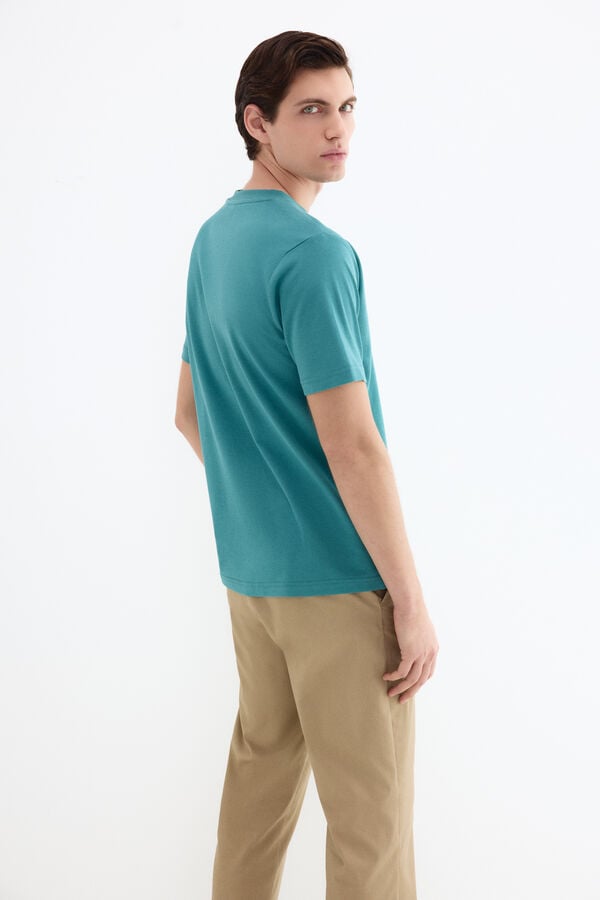 Pedro del Hierro Mercerized T-shirt Turquoise