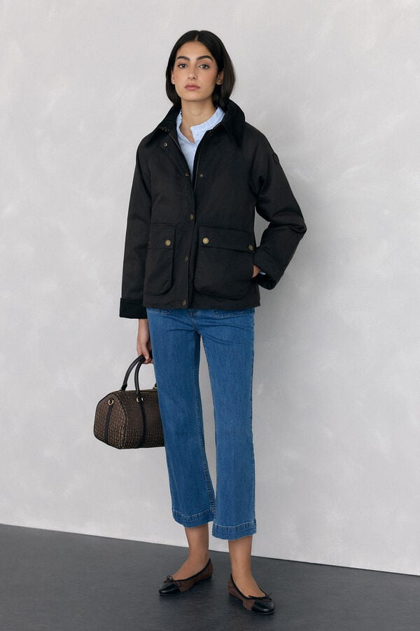Pedro del Hierro Waxed fabric padded parka Brown