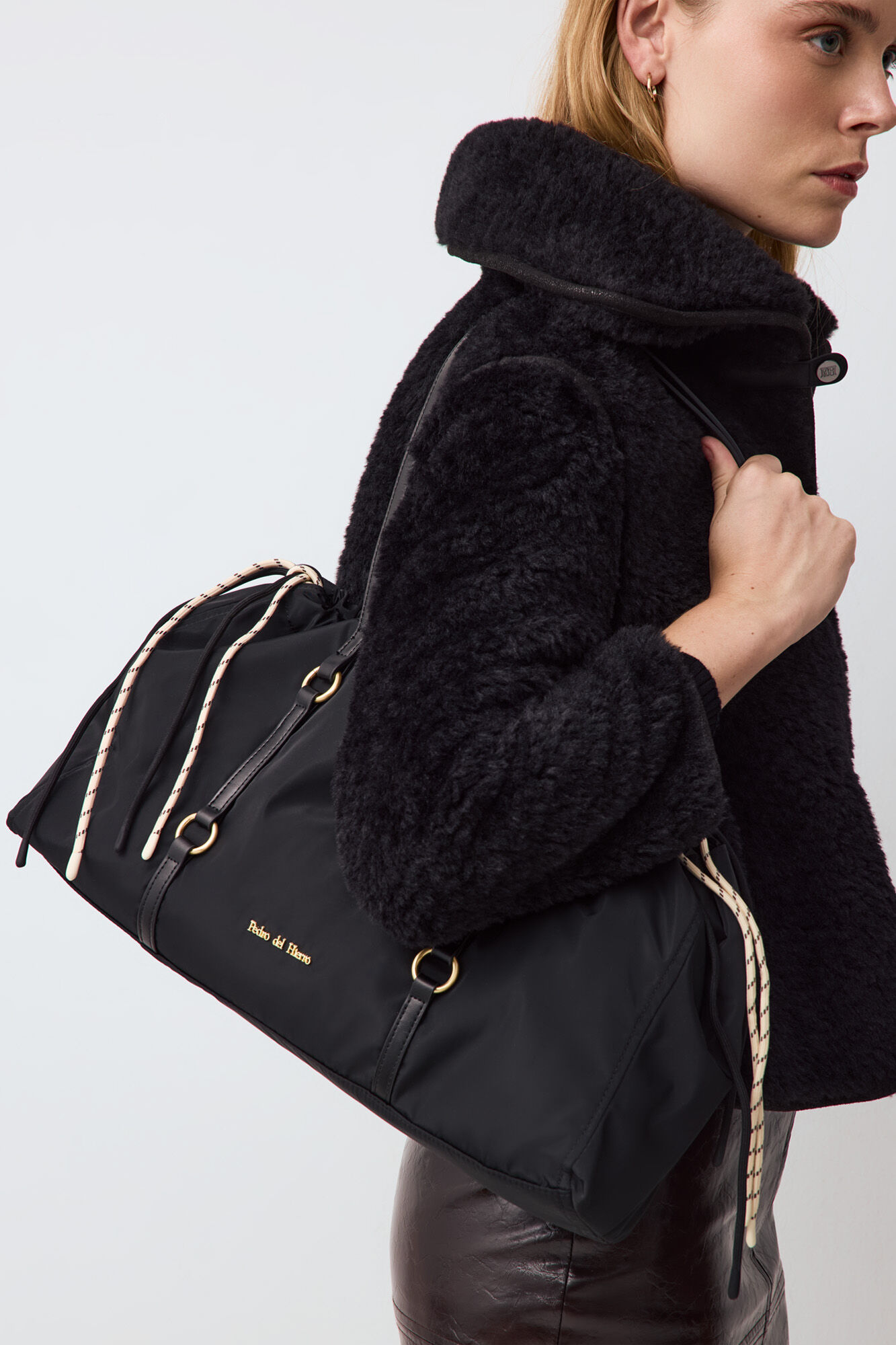 Pedro del Hierro Nylon double handle shopper bag