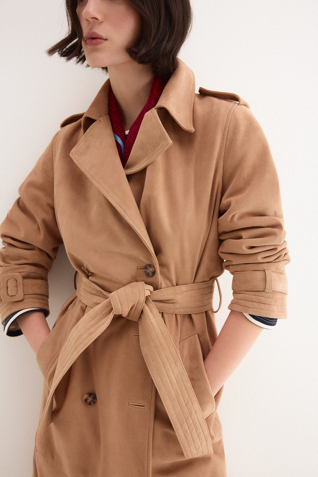 Pedro del Hierro Suede trench coat