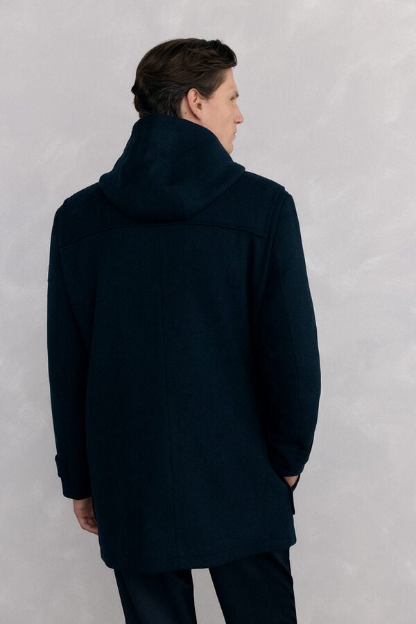 Pedro del Hierro Sobretudo de lã com alamares Azul