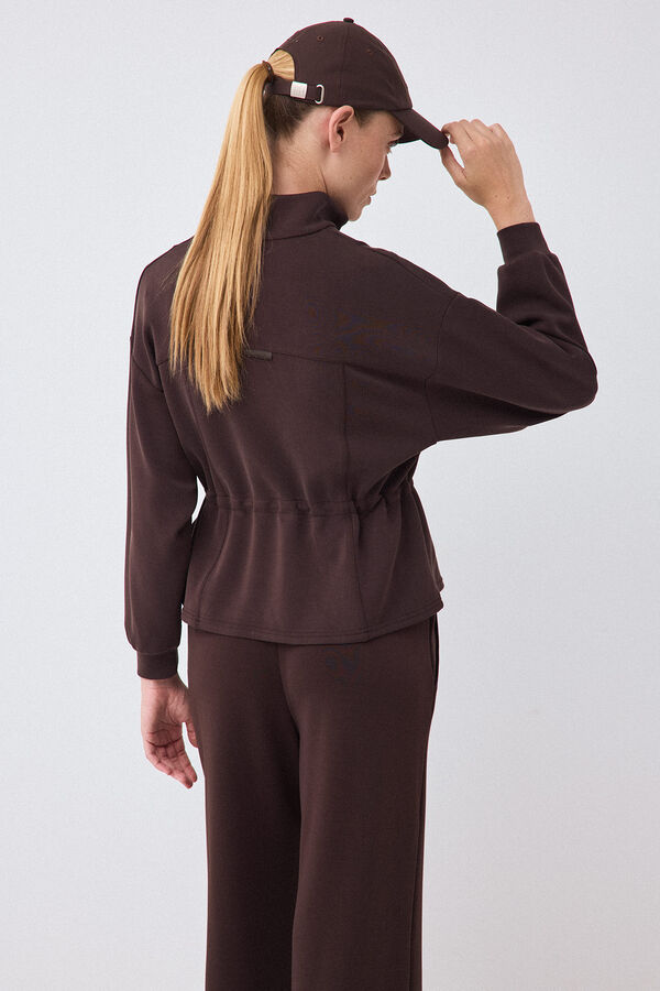 Pedro del Hierro Soft touch peplum sweatshirt Brown