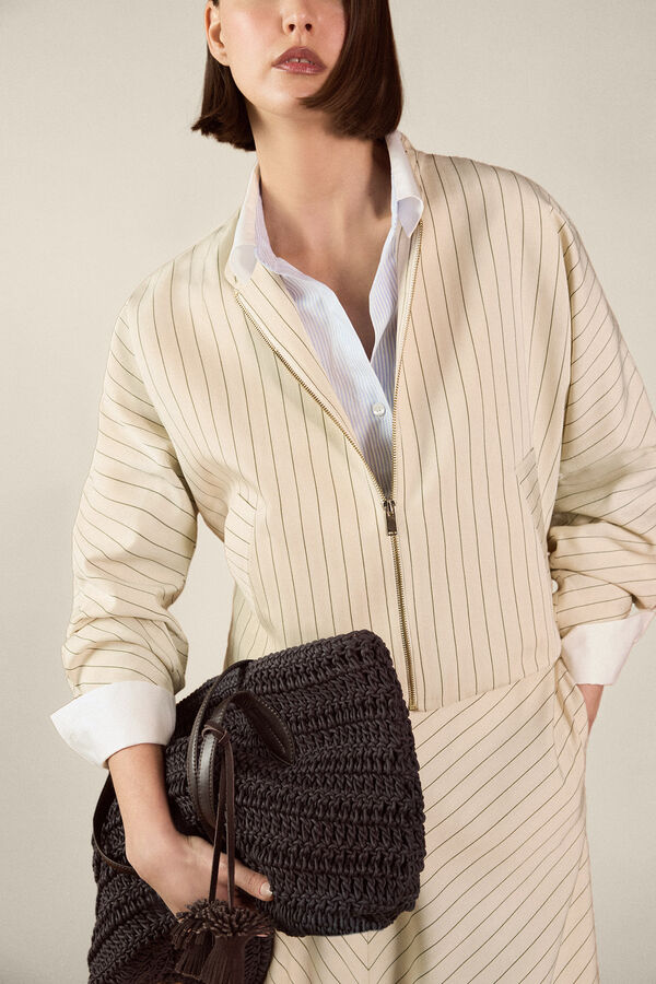 TFP by Tamara Falc&oacute; Striped jacket Beige