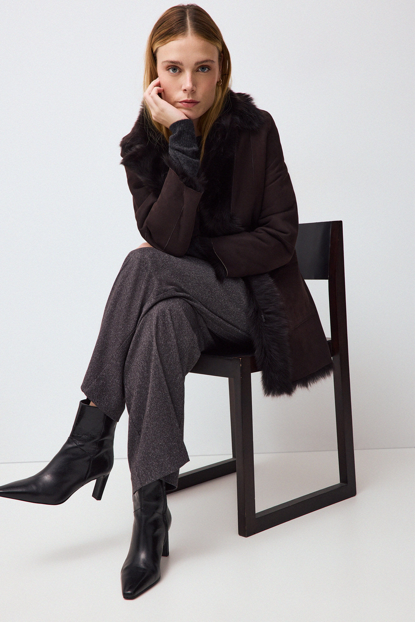 Pedro del Hierro Leather heel ankle boot