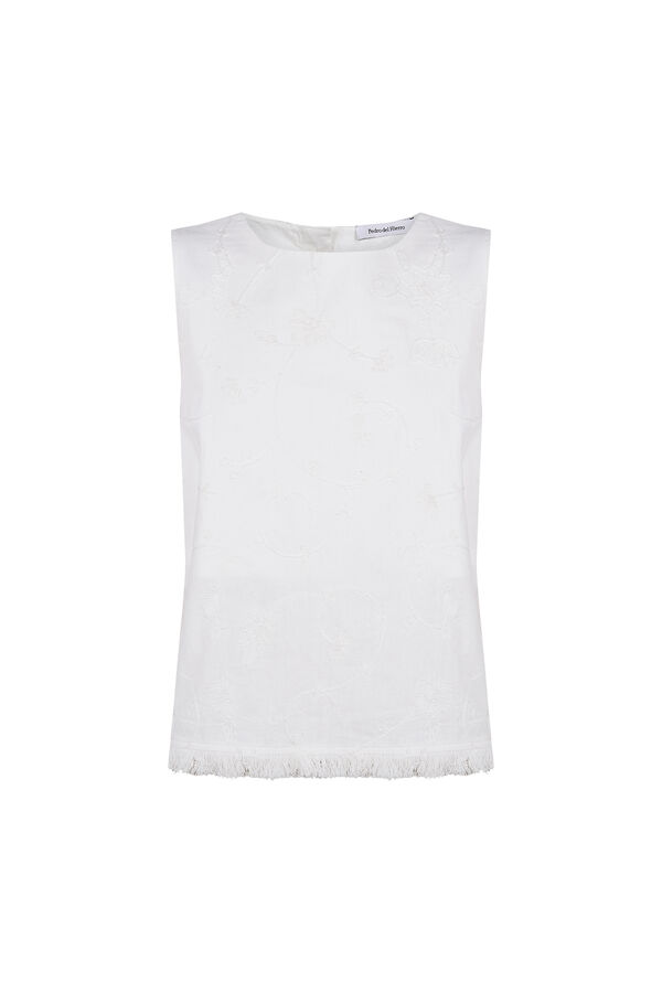 Pedro del Hierro Embroidered top White