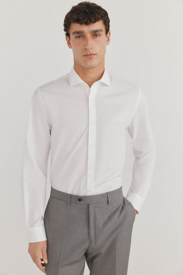 Pedro del Hierro Plain easy-iron anti-odor regular fit shirt White