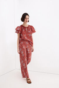 Pedro del Hierro Printed ruffle sleeve blouse