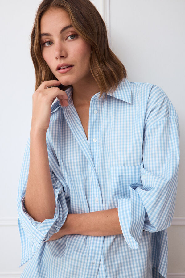 TFP by Tamara Falc&oacute; Gingham print shirt Blue