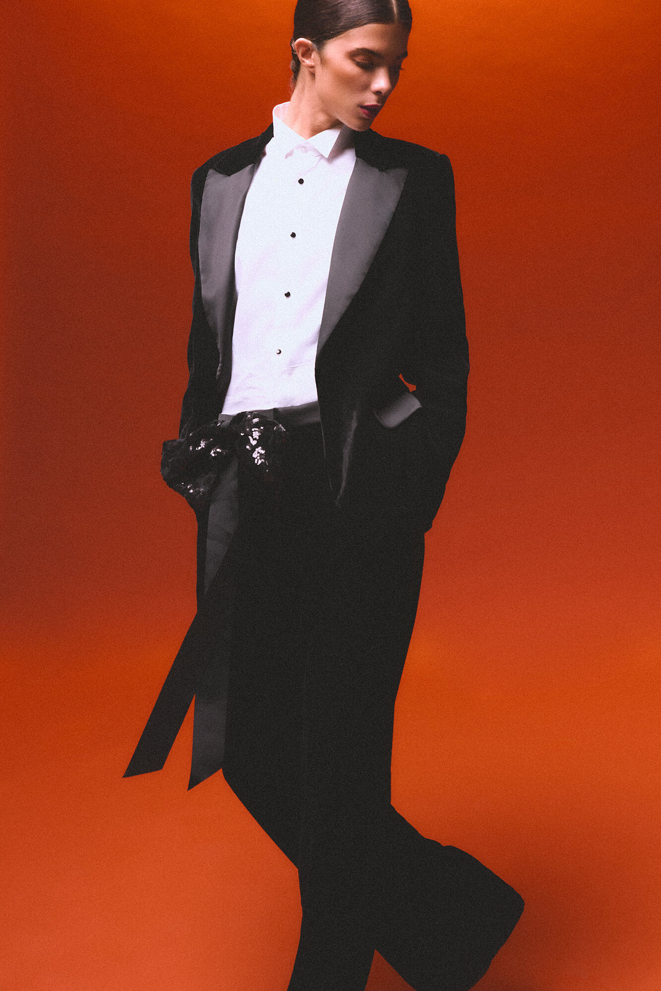 Pedro del Hierro Blazer de terciopelo y sat&eacute;n