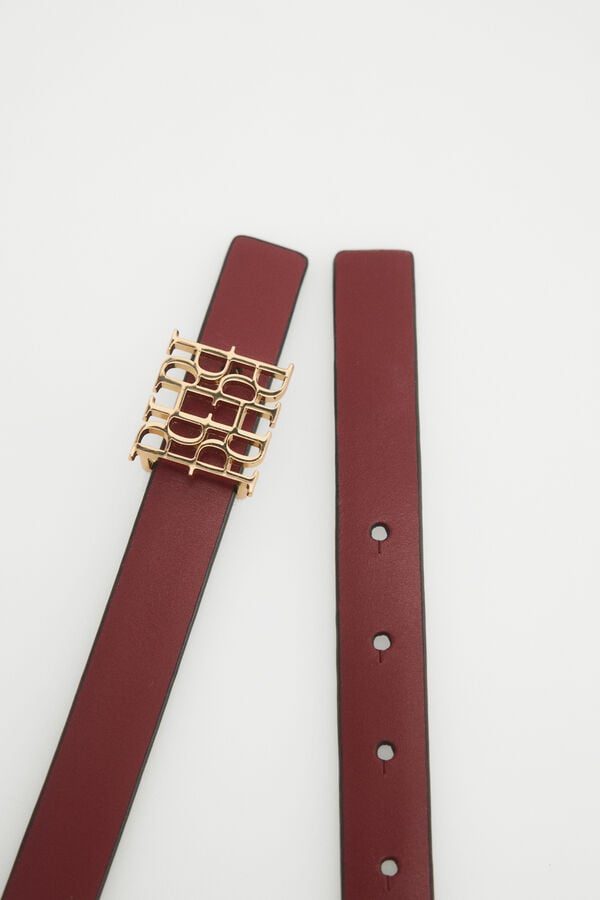 Pedro del Hierro Reversible leather belt Red